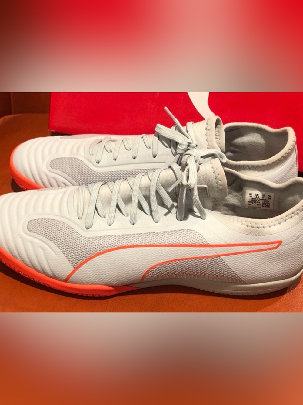 Puma 365 Sala 1 Indoor Soccer Shoes Gray Dawn Nrgy Rouge Men’s Size 11